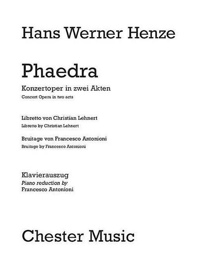 Phaedra: Vocal Score