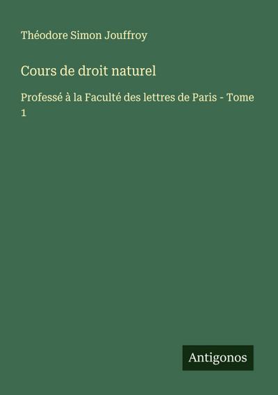 Cours de droit naturel