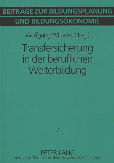 Transfersicherung in der beruflichen Weiterbildung