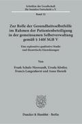 Zur Rolle der Gesundheitsselbsthilfe im Rahmen der