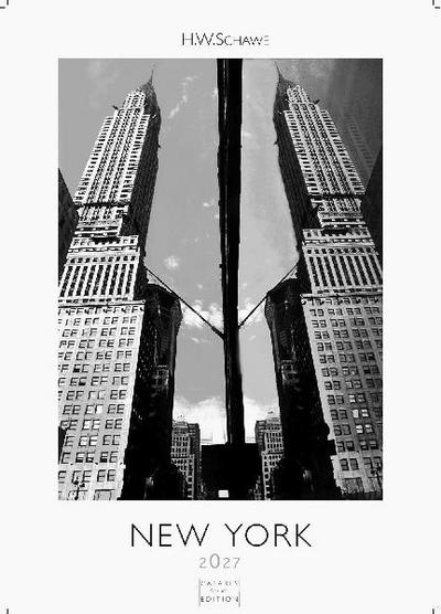 New York schwarz-weiss Kalender 2027 - Wandkalender | Fotokalender Nordamerika 59x42cm Grosses Format - Eleganter Schwarz-Weiß-Print mit beeindruckenden New York City Motiven