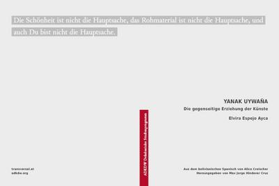 Espejo Ayca, E: YANAK UYWAÑA. Die gegenseite Erziehung der K
