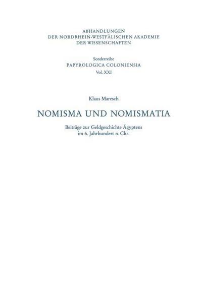 Nomisma und Nomismatia