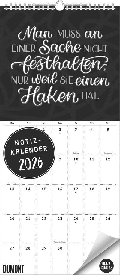 Funny Quotes Notizkalender 2026 - Typo-Planer - Format 22 x 49,5 cm