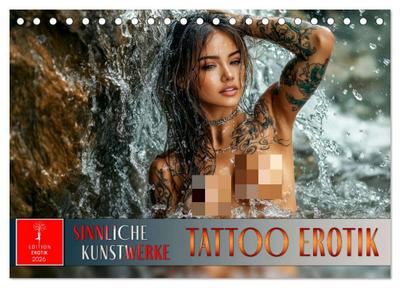 Tattoo Erotik - Sinnliche Kunstwerke (Tischkalender 2026 DIN A5 quer), CALVENDO Monatskalender
