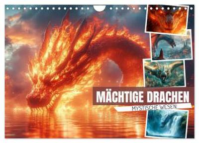 MÄCHTIGE DRACHEN Mystische Wesen (Wandkalender 2026 DIN A4 quer), CALVENDO Monatskalender
