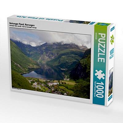 CALVENDO Puzzle Geiranger Fjord, Norwegen | 1000 Teile Lege-Größe 64x48cm Foto-Puzzle für glückliche Stunden