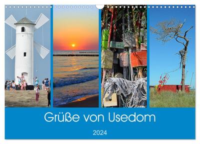Grüße von Usedom (Wandkalender 2024 DIN A3 quer), CALVENDO Monatskalender