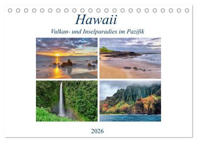 Hawaii - Vulkan- und Inselparadies im Pazifik (Tischkalender 2026 DIN A5 quer), CALVENDO Monatskalender