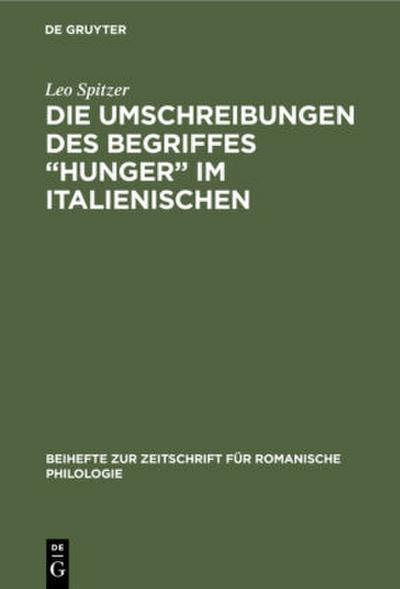 Die Umschreibungen des Begriffes "Hunger" im Italienischen