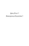 Quel etat ? Pour quelle Palestine ?