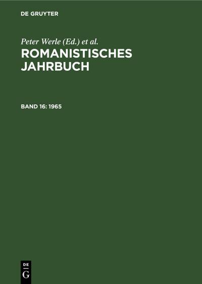 Romanistisches Jahrbuch 1965
