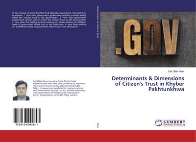 Determinants & Dimensions of Citizen’s Trust in Khyber Pakhtunkhwa
