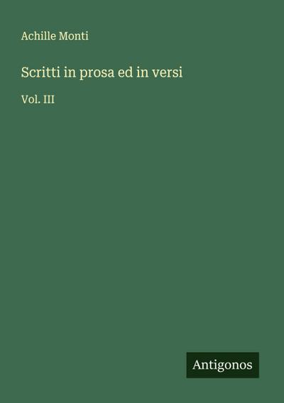Scritti in prosa ed in versi