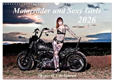 Motorräder und Sexy Girls (Wandkalender 2026 DIN A3 quer), CALVENDO Monatskalender