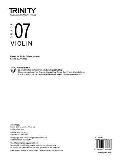 Trinity College London Violin Exam Pieces From 2020: Grade 7 (part only)
