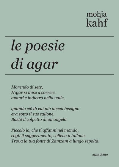 Kahf, M: Poesie di Agar. Ediz. inglese e italiana