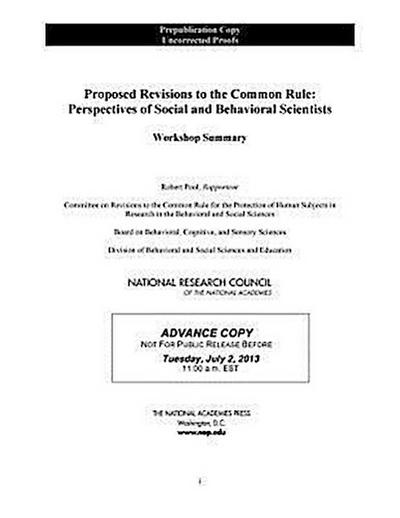 Proposed Revisions to the Common Rule