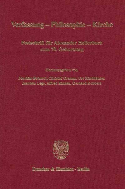 Verfassung - Philosophie - Kirche.