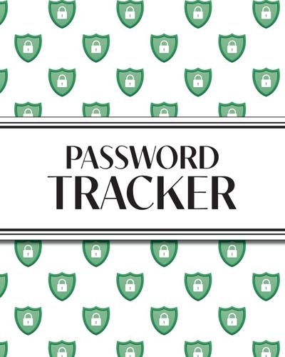 XL Large Print Password Tracker (Lock Shield Green)
