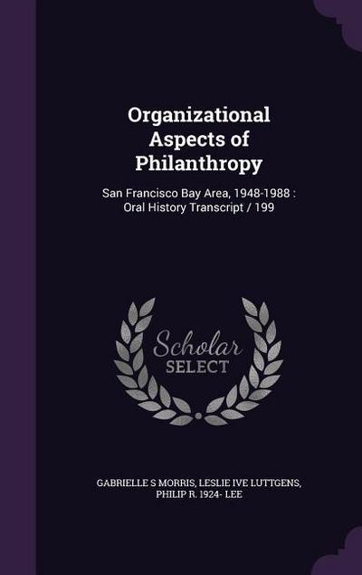 Organizational Aspects of Philanthropy