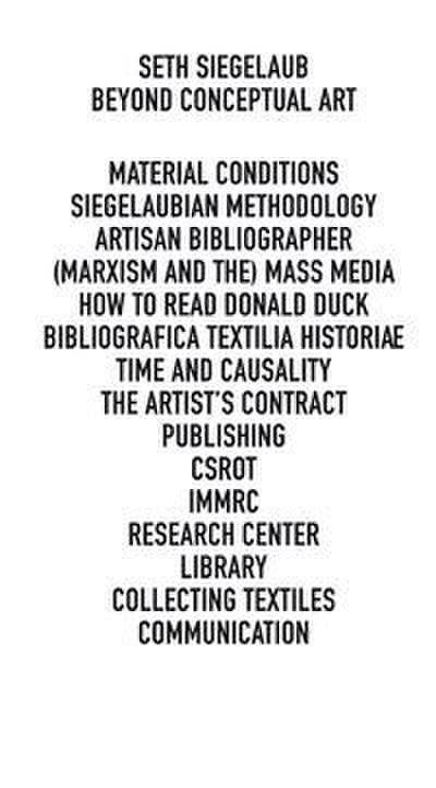 Seth Siegelaub - Beyond Conceptual Art