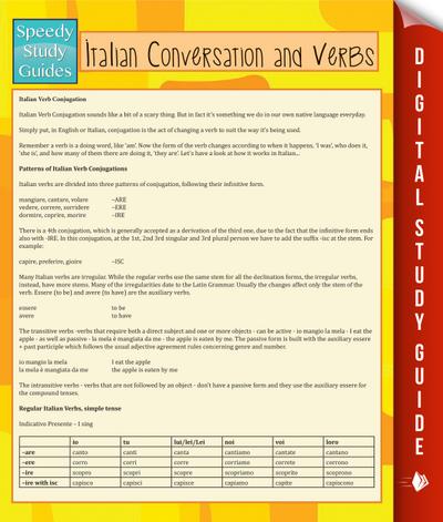 Italian Conversation and Verbs (Speedy Language Study Guide)