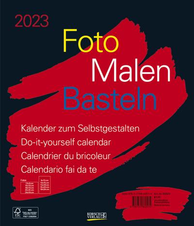 Foto-Malen-Basteln Bastelkalender schwarz groß 2023