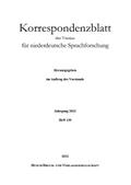 Korrespondenzblatt des Vereins für niederdeutsche 