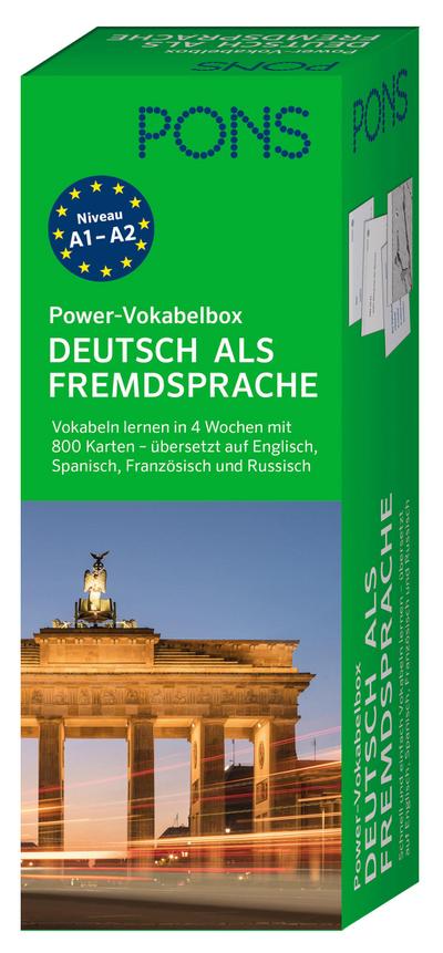 PONS Power-Vokabelbox Deutsch als Fremdsprache: Deutsch-Vokabeln lernen mit 800 Karten übersetzt auf Englisch, Spanisch, Französisch und Russisch
