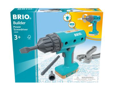 BRIO Builder - 34600 BRIO Builder Akkuschrauber | Entwicklungsförderndes Rollenspiel- & Konstruktionsspielzeug für Kinder ab 3 Jahren