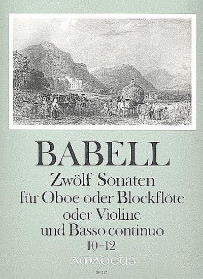 12 Sonaten Band 4 (Nr.10-12)für Oboe (Blockflöte, Violine) und Bc