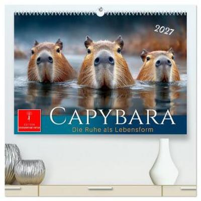 Capybara - die Ruhe als Lebensform (hochwertiger Premium Wandkalender 2027 DIN A2 quer), Kunstdruck in Hochglanz