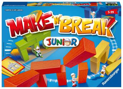 Ravensburger 22009 - Make ’n’ Break Junior - Gesellschaftsspiel für die ganze Familie mit Bausteinen, Junior Version, Spiel für Erwachsene und Kinder ab 5 Jahren, für 2-5 Spieler