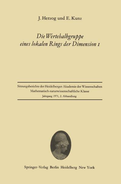 Die Wertehalbgruppe eines lokalen Rings der Dimension I