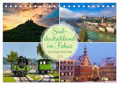 Süddeutschland im Fokus (Tischkalender 2026 DIN A5 quer), CALVENDO Monatskalender
