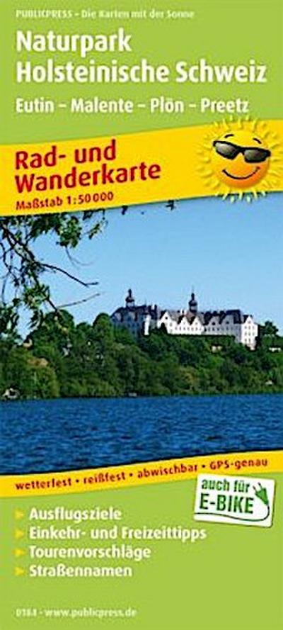 PUBLICPRESS Rad- und Wanderkarte Naturpark Holsteinische Schweiz - Eutin, Malente, Plön,Preetz