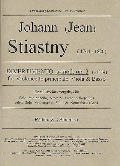 Divertimento a-Moll op.3 für Violoncello,Viola und Violoncello (Kontrabass)