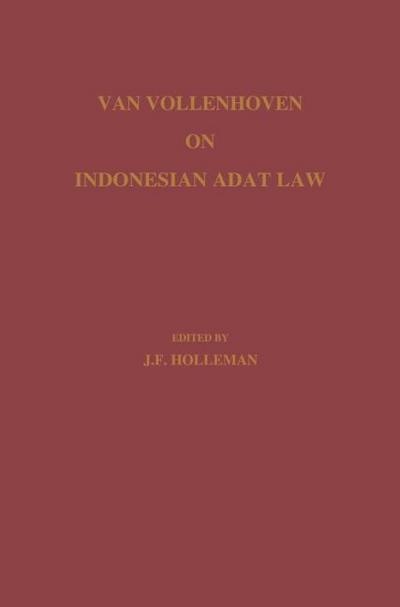 Van Vollenhoven on Indonesian Adat Law