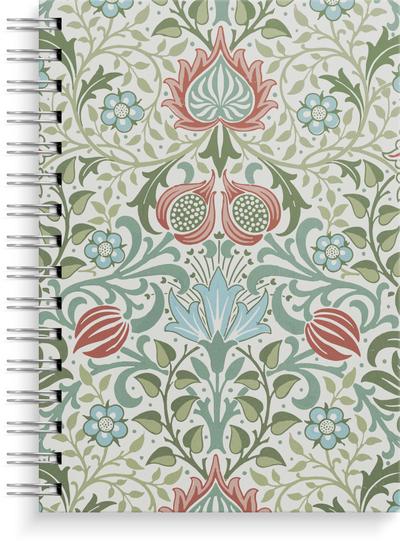Burde Notizbuch A5 blue/green flowers