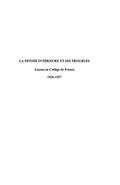 Pensee interieur et ses troubles