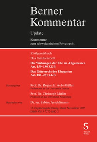 Eherecht, Art. 159-251 ZGB, 13. Ergänzungslieferung