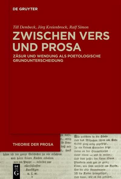 Zwischen Vers und Prosa