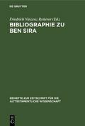 Bibliographie zu Ben Sira