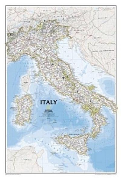 National Geographic Italy Wall Map - Classic (23.25 X 34.25 In) - National Geographic Maps