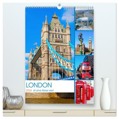 London ist eine Reise wert (hochwertiger Premium Wandkalender 2024 DIN A2 hoch), Kunstdruck in Hochglanz
