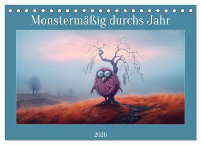 Monstermäßig durchs Jahr (Tischkalender 2026 DIN A5 quer), CALVENDO Monatskalender