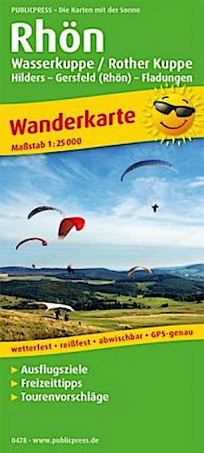 PublicPress Wanderkarte Rhön, Wasserkuppe / Rother Kuppe, Hilders - Gersfeld (Rhön) - Fladungen