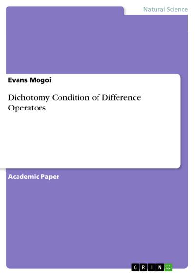 Dichotomy Condition of Difference Operators