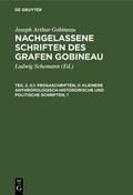Prosaschriften, II: Kleinere anthropologisch-histororische und politische Schriften, 1